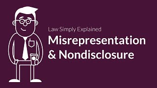 Misrepresentation and Nondisclosure  Contracts  Defenses amp Excuses [upl. by Natye]