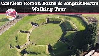 CAERLEON ROMAN BATHS amp AMPHITHEATRE WALES  Walking Tour  Pinned on Places [upl. by Lehcnom]