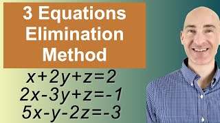 Solving Systems of 3 Equations Elimination [upl. by Greenleaf]