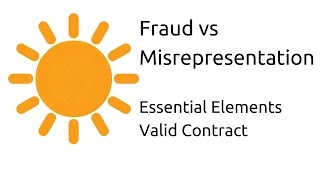 Fraud vs Misrepresentation  Other Essential Elements of a Valid Contract  CA CPT  CS amp CMA [upl. by Dnob]